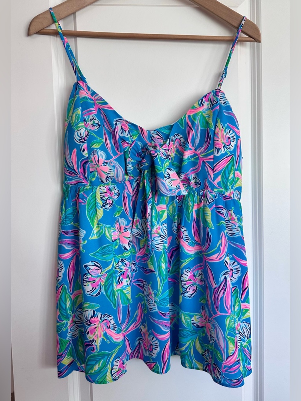 Lilly Pulitzer NWT Turquoise Floral Print Cadie Cami - Picture 5 of 13